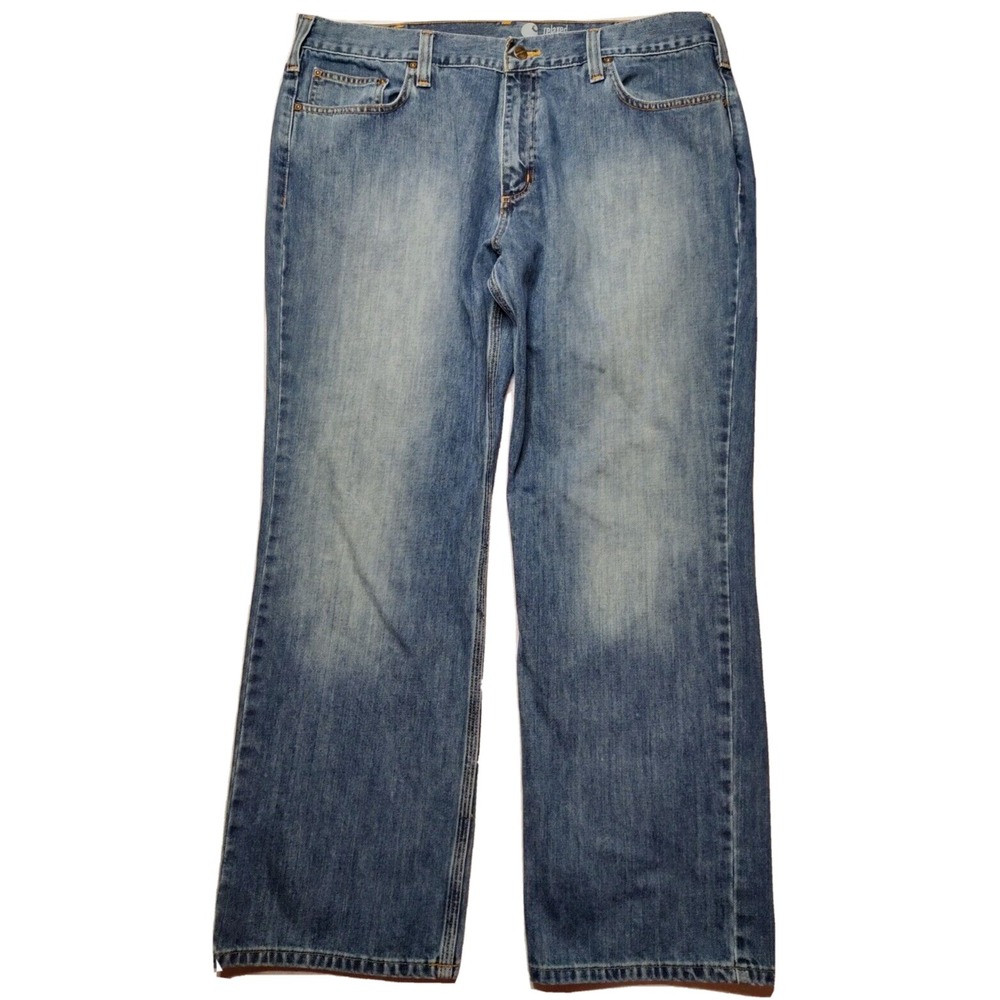 CARHARTT B320 Relaxed Straight Men 40X30 Denim Blue Jeans